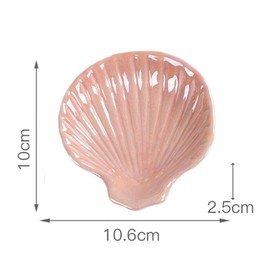 TaoTaoChong 2 PCS Shell Jewelry holder Ceramic Dish Tray Coastal Beach Seashell décor Decorative Jewelry Organizer for Ring/Earring/Necklace