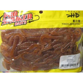 HD Tackle Pro Striker Baits Pro Striker 2" Grubs Soft Plastic Fishing Baits 100 Per Pack Choose Your Colors - Pumpkinseed 070