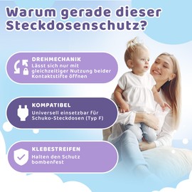 WunderHippo Socket Protector 25 x with Twist Mechanism - Safe Socket Cover for Babies and Children - Reliable Protection Against Dangers in the Home