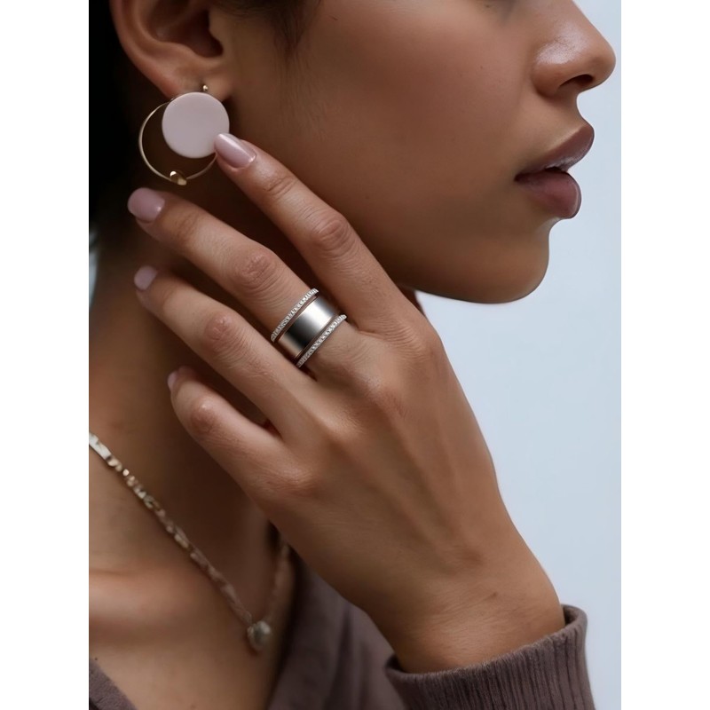 ALRNBY Gold Stack Oura Rings for Women Non Tarnish Faux