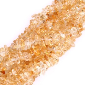 HAAMIIQII 5-8mm Natural Citrine Chips Beads Crystal Irregular Chip Stones Loose Gemstone Beads for Jewelry Making Strand 30 Inch