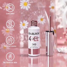 RARJSM Metallic Gel Liner Nail Art Rose Gold 3D Mirror Chrome Effect Gel Nail Polish 8ml Painting Build in Thin Brush Metal Painted Drawing Striper Gel Polish Soak off Curing Requires for Home Salon