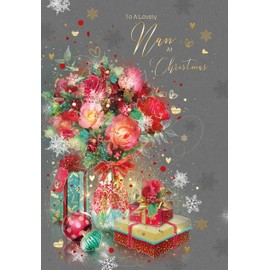 Cherry Orchard Christmas card To a Lovely Nan at Christmas,from, Beautiful design finished with Gold foil text,comes with envelope.