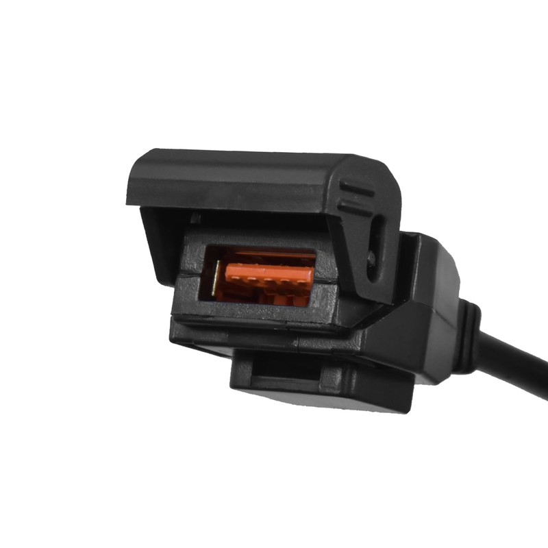 Komine KK-211-1 QC3.0 USB Power Supply for Motorcycles S Black