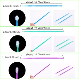 300 Pcs Repair Paint Brushes，Touch Up Paint Brushes, for Automotive Paint chip Repair, Clearance Cleaning, Available in 2.5 mm,2.0mm and 1.5 mm(L:2.5mm,Blue/M:2.0mm,Green/S:1.5mm, Purple)