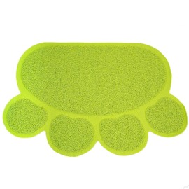 Dog Mat Pad, KINGCOO Cat Litter Tray Mattress, Pet Place Mat, Table Mat for Dogs and Cats, 30 x 40 cm, Small Elastic PVC Paw Design (Green)
