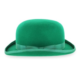 Belfry Mickey Irish Green Derby Hat with Feather and Liner (Green, X-Large)