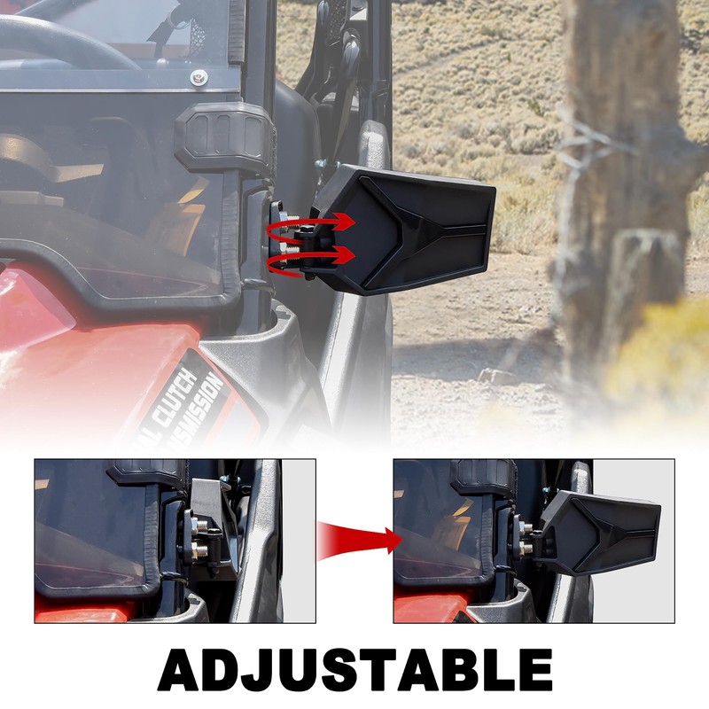 SAUTVS Side Mirrors for Honda Pioneer 1000 2016-2025, Adjustable Rearview