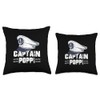 Captain Poppi Sailing Captain Hat Boat Owner Boating Sailer Throw