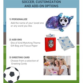 DolliBu Space Whale Stuffed Animal with Soccer Ball Plush - Soft Huggable Whale, Adorable Playtime Whale Plush Toy, Cute Ocean Life Gift for Kids and Adults - 13 Inch