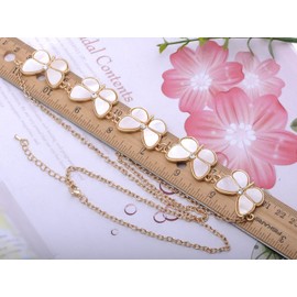 Alilang Cute Butterfly Pendant Clear Rhinestone Golden Tone Necklace