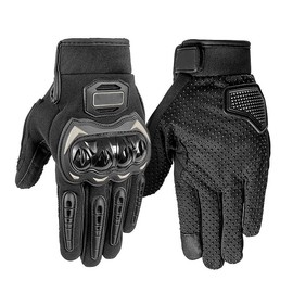 WEZCHUGHAOL Full Finger Touchscreen Motorcycle Gloves for Men and Women - Ideal for BMX, ATV, MTB Riding, Road Racing, Cycling, Climbing, and Motocross (Black, L)