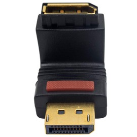 Poyiccot DP to DP Adapter, 90 Degree Up Angle Displayport Male to Displayport Female Extension Adapter Support Displayport 1.2 (4k DP Male to Female)