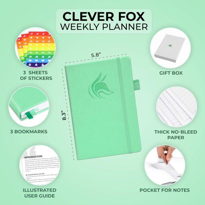 Clever Fox Planner – Undated Weekly & Monthly Planner for