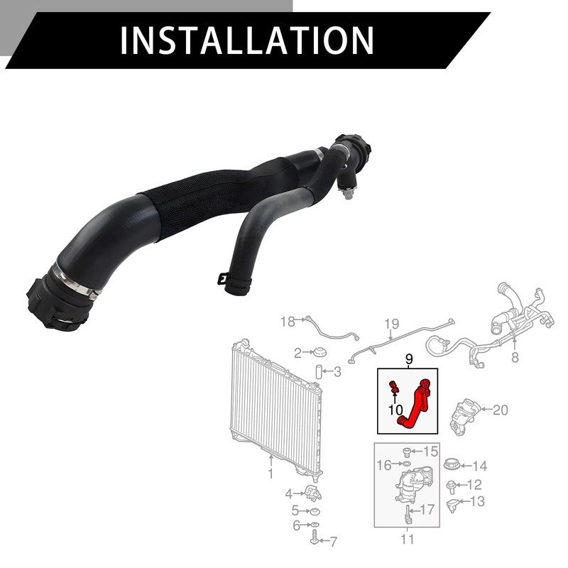 LR042893 Engine Bottom Radiator Coolant Lower Hose Pipe Compatible with
