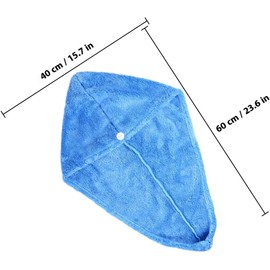 Healvian 2 Piezas Toalla de Microfibra para Cabello Ultra Absorbente Turbante Secado Rápido y Ligera para Uso Diario Casa y Viaje Colores Rosa y Azul