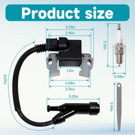 Ignition Coil 30500-Z5T-003 4 pin Connector for Honda GX390 GX340 Replace 30500-Z5R-003 30500Z5T003 Four Prong Connector Coils, with Spark plug and 0.4 Feeler Gauge