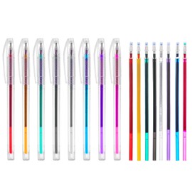 Wanmu 8 Pcs Heat Erasable Pens for Fabric with 16 Refills, Fabric Markers Pens, Tailors Marking Chalk Pencils for Sewing, Quilting, Embroidery, Dressmaking DIY Precise, Fabrics