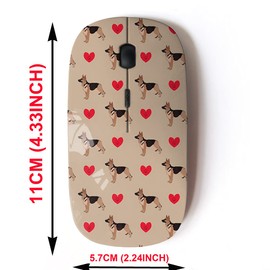 2.4G Wireless Mouse with Cute Pattern Design for All Laptops and Desktops with Nano Receiver - Dog German Shepherd
