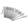 15pcs Carbon Steel Hex Shank Spade Flat Wood Drill Bit