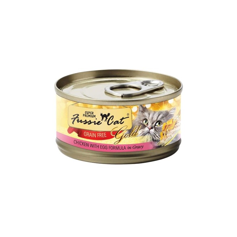 Fussie Cat Chicken w/ Eggs Gold Label 2.8 oz Case