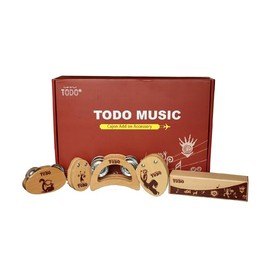 TODO Cajon Add on Accessory Percussion Cajon Accessory Pack Shakers, Foot Tambourine and Castanet and 2 Castanets