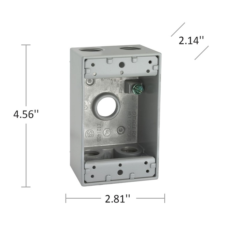 Hubbell-Raco 5322-0 Weatherproof Box, 1 Gang, 18.3 Cu-in X 4-1/2