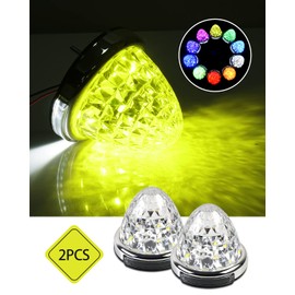 Cartist 2023 LED Side Marker Lamp, Shoulder Light, Double-Sided Luminous, For Trucks 2023, IP67 DC, 10-50V, Non-Polarity, Round Type, New LED Marker, High Brightness, Color Selectable, Plated Ring,