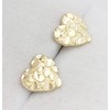 10K Yellow Gold Diamond Cut Nugget Heart Earrings