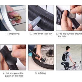 48 Uds Parches de reparación de neumáticos de Bicicleta Parches de Goma de perforación de Tubo de Bicicleta Parches sin Pegamento para Tubo Interior de Bicicleta