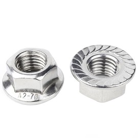 GLOWZEN 50pcs M6 Nuts Serrated Hex Flange Lock Nuts 304 Stainless Steel (M8/20pcs)