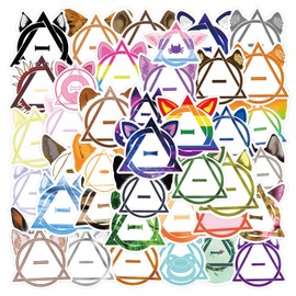 Pack of 50 Therian Stickers Pack Therian Sticker Set Waterproof Vinyl Stickers for Laptop Children Cars Motorcycle Bicycle Skateboard Luggage Suitcase Computer Sticker Graffiti Decal