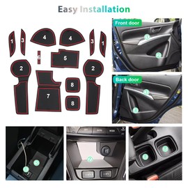 GAFAT Suzuki S-Cross Hybird 2022-2024 2025 Non-Slip Mats, Suzuki S-Cross III from 2022 Onwards Rubber Mats Non-Slip Centre Console Cup Holder Door Seam Mats, Suzuki S-Cross Accessories (Red)