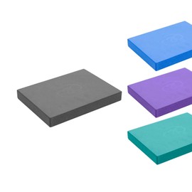Fitness Mad Pilates Head Block, 25mm x 150mm x 205mm, Eco Friendly Yoga Block, High Density EVA Non Slip Block for Pilates, Yoga and Home Workouts (Charcoal)
