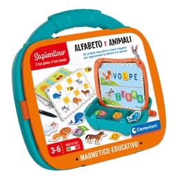 Clementoni 16714 Sapientino Magnetic Case Alphabet and Animals Educational Game for Learning Letters and Animal Names, Magnetic Board, Children's Game 3-6 Years, Made in Italy, Singles, Multicoloured,