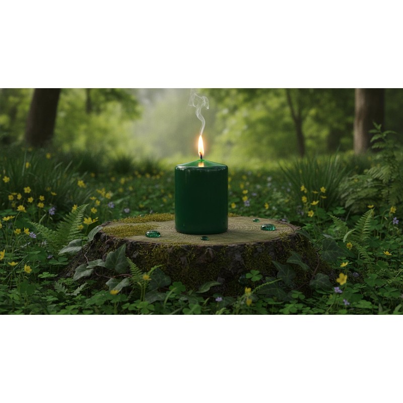 Cereria Di Giorgio Candela Cero Laccata Verde scuro 7x10 cm