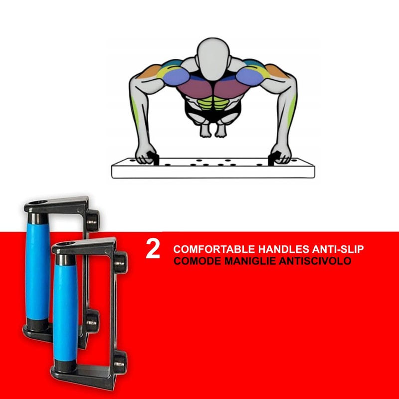 FFitness TAVOLA PER FLESSIONI PUSH UP BOARD MULTIFUNZIONE 13 IN