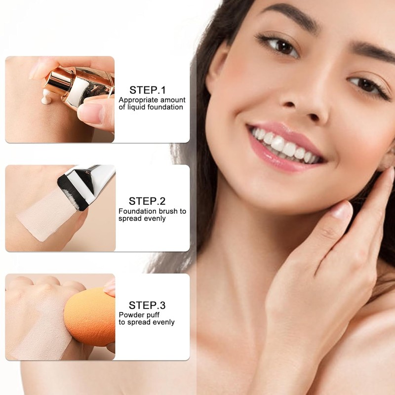 HASAGEI Ultra Thin Foundation Brush, Foundation Make-up Pinsel, Flat Top