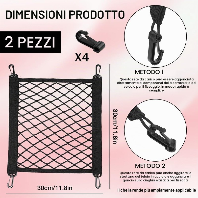 SKJJM Rete per Casco Moto, 2 Pezzi Rete Bagagli per