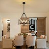 Sigaitwei 18.9'' Farmhouse Drum Chandelier, 5-Light Adjustable Dining Room Light
