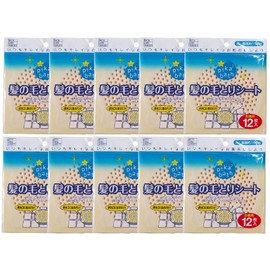 130968 Pika Bath Hair Removal Sheets, 12 Sheets (Large) x 10 Pack, Total 120 Sheets