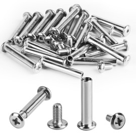 Pack of 20 connecting screws, M4 x 20 mm, furniture screws with sleeves, stainless steel A2 V2A furniture connector, cabinet connector, body connector for cabinets, wooden board (10 screw connectors