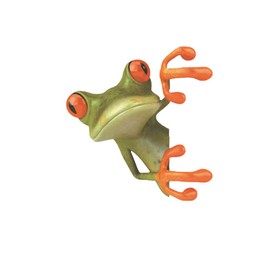 Calcomanía de coche 3D con diseño de rana de árbol, impermeable, paquete de 2, verde y naranja