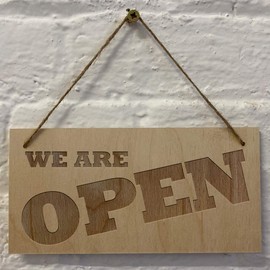 Cutncraft Designs Open Closed Sign Laser engraved Wooden Plaque Sorry we are closed Shop Door