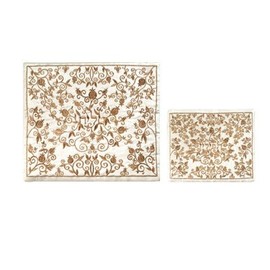 Yair Emanuel Tallit & Tefillin Bag for Jewish Prayer Shawl Set Embroidered Pomegranate Vine in Gold (Bundle)