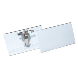 Durable Combi Clip Name Badge, 40 x 75 mm - Pack of 50
