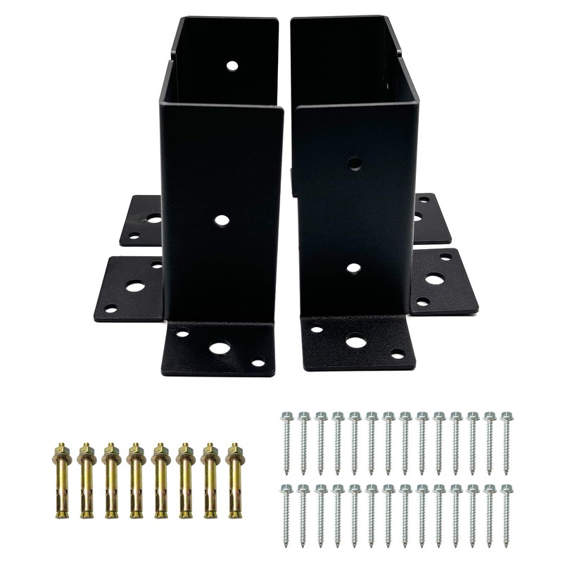 4 PCS Adjustable Base Bracket for 4x4,6x6,8x8 Post，Heavy Duty Wood