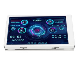 LUCKDANO Computer Temperature Monitor, Small Screen, IPS Display for AIDA64 PC, CPU Data Monitor, Easy to Use for Computer Enthusiasts, 3.5 USB (White)