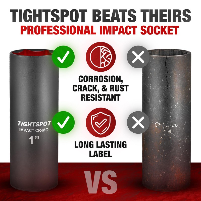 TIGHTSPOT 3/8 Inch Drive - 1 Inch Deep Impact Socket