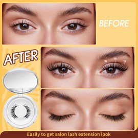 Long Lasting Magnetic False Eyelashes, Magnetic Eyelashes Reusable with Applicator, Natural Magnetic Lashes Look, No Glue Required, Easy to Apply (1K Pair)